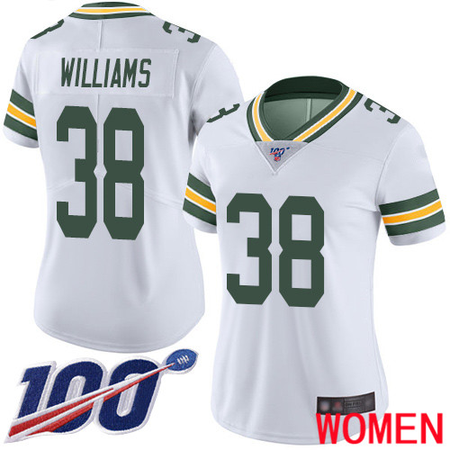 Green Bay Packers Limited White Women #38 Williams Tramon Road Jersey Nike NFL 100th Season Vapor Untouchable->women nfl jersey->Women Jersey